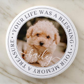 ペットの記念物、思い出のシックエレガントな写真が大好き 缶バッジ