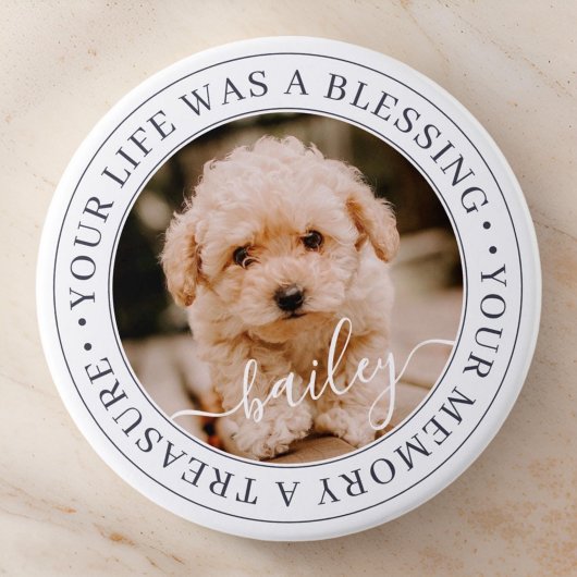 ペットの記念物、思い出のシックエレガントな写真が大好き 缶バッジ