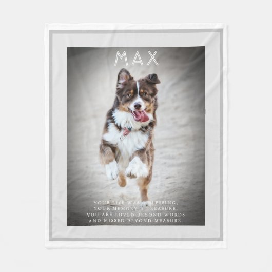 ペットの記念犬の献上歌 フリースブランケット (正面)