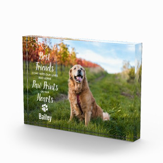 ペットの記念犬「ハートの足跡」 フォトブロック (右)