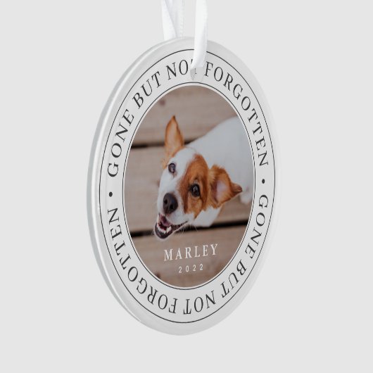 ペットの記念碑は消え忘れたがモダン写真 オーナメント (正面)