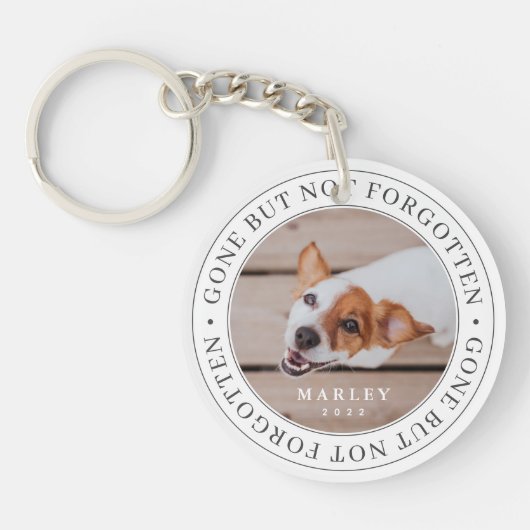 ペットの記念碑は消え忘れたがモダン写真 キーホルダー (正面)