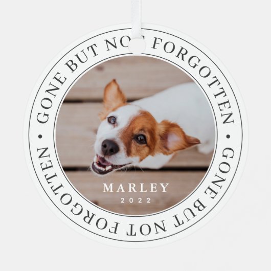 ペットの記念碑は消え忘れたがモダン写真 メタルオーナメント (裏面)