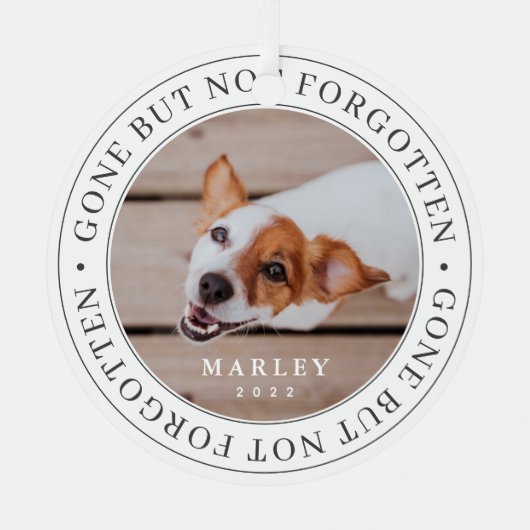 ペットの記念碑は消え忘れたがモダン写真 メタルオーナメント (正面)
