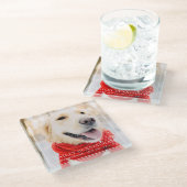 ペットの記念碑をハートに掲載 ガラスコースター (アングル)