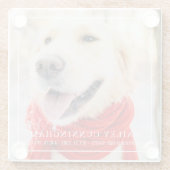 ペットの記念碑をハートに掲載 ガラスコースター (裏面)