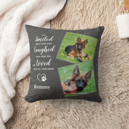 ペットの記念碑 – ペットの喪失引用文悔やみや弔慰 – 犬の写真 クッション (ブランケット)