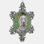 ペットの記念碑 – 永遠に私たちのハート スノーフレークピューターオーナメント (左)