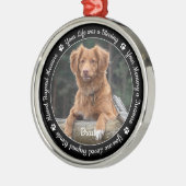 ペットの記念遺跡遺跡遺産遺産犬の写真 メタルオーナメント (左)