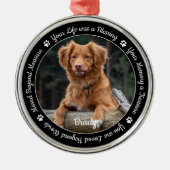 ペットの記念遺跡遺跡遺産遺産犬の写真 メタルオーナメント (正面)