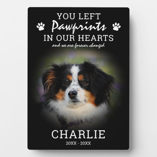 ペットの記憶に心の足跡を刻むメモリアルプレート フォトプラーク (正面)