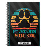 ペットの記録と気に犬の予防接種のヘルストラック ノートブック (正面)