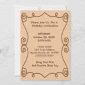 ペットの誕生日パーティー招待状 招待状 (裏面)