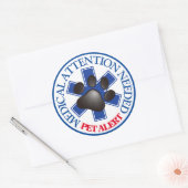 ペットの警告の医療処置が必要 ラウンドシール (封筒)