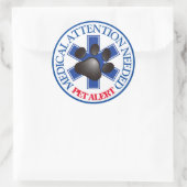 ペットの警告の医療処置が必要 ラウンドシール (バッグ)