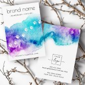 ペットの足で水彩絵文字表示カードを印刷