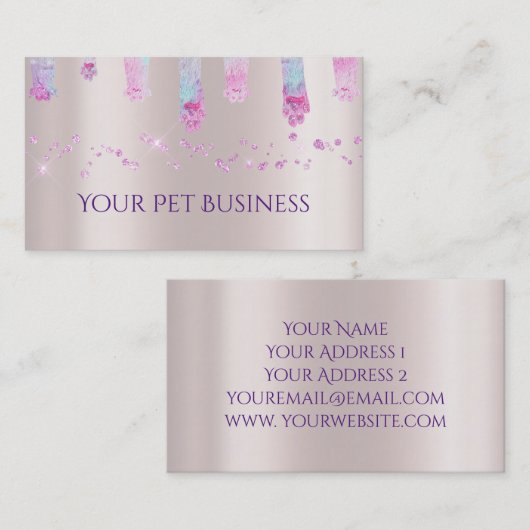 ペットの足のロゴ 名刺 (正面/裏面)