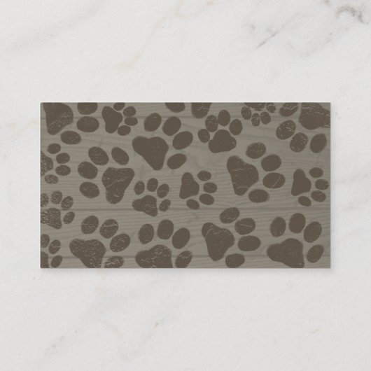 ペットの足の犬や猫の足が風化した木フェイクをプリント 名刺 (裏面)