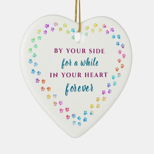 ペットの足の記念追加の名前の年の記念クリスマスクリスマス セラミックオーナメント (右)