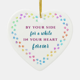 ペットの足の記念追加の名前の年の記念クリスマスクリスマス セラミックオーナメント