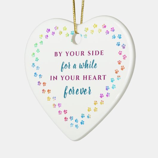 ペットの足の記念追加の名前の年の記念クリスマスクリスマス セラミックオーナメント (左)