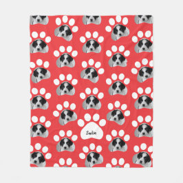 ペットの足の跡の写真 フリースブランケット