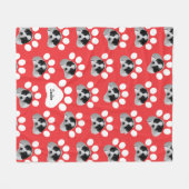 ペットの足の跡の写真 フリースブランケット (正面(横))