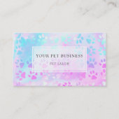 ペットの足は紫の青をプリント 名刺 (正面)