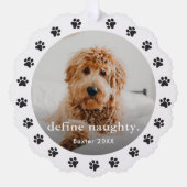 ペットの足跡いたずら写真 クリスマスホリデー オーナメントカード (正面)