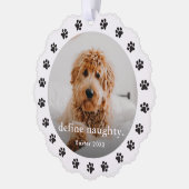 ペットの足跡いたずら写真 クリスマスホリデー オーナメントカード (左)