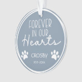 ペットの足跡がいつまでも心に写真セラミック オーナメント (正面)