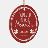 ペットの足跡が永遠に私たちの心に フォト セラミックオーナメント (右)