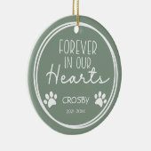 ペットの足跡が私たちの心に永遠に フォト セラミックオーナメント (右)