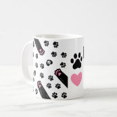 ペットの足跡の恋人 コーヒーマグカップ (正面左)