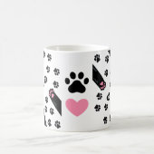 ペットの足跡の恋人 コーヒーマグカップ (中央)