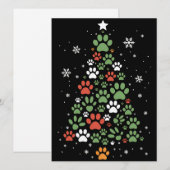 ペットの足跡クリスマスツリー 猫 犬好き クリスマス (正面/裏面)