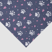 ペットの足跡ハートドゥードルパターン バレンタインデー 薄葉紙 (詳細)