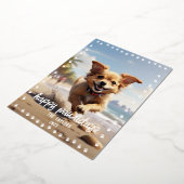 ペットの足跡フレーム カスタムペット写真 ホリデーシーズン オリジナル カー 箔シーズンカード (回転した状態)