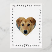 ペットの足跡フレーム カスタムペット写真 ホリデーシーズン オリジナル カー 箔シーズンカード (裏面)