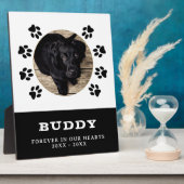 ペットの足跡 犬の写真 記念品 フォトプラーク (側面)