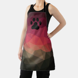 ペットの足、動物の足跡、カラフルデザイン エプロン
