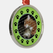 ペットの足/緑 メタルオーナメント (右)