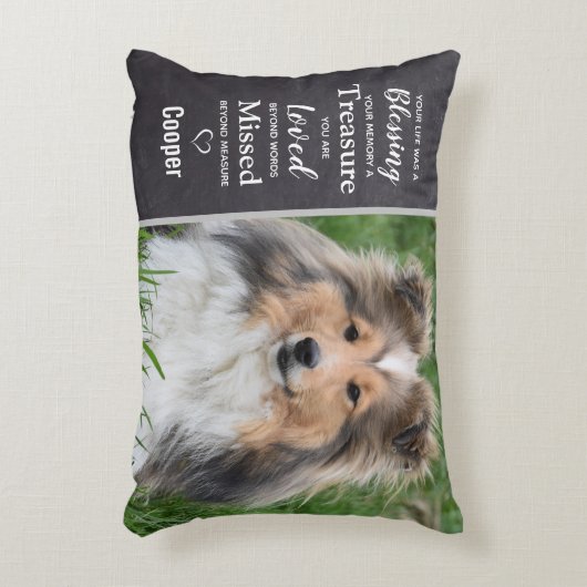 ペットの追悼ペットの死を思い出す犬の写真 アクセントクッション (正面(垂直))