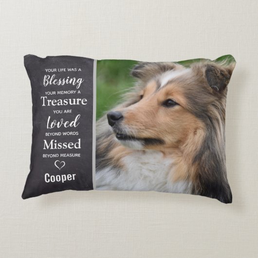 ペットの追悼ペットの死を思い出す犬の写真 アクセントクッション (裏面)