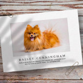 ペットの追悼式 |写真エレガントモダン サンキューカード