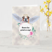 ペットの追悼英語のブルドッグ・エンジェル・ウィング・ポエム カード (黄色い花)