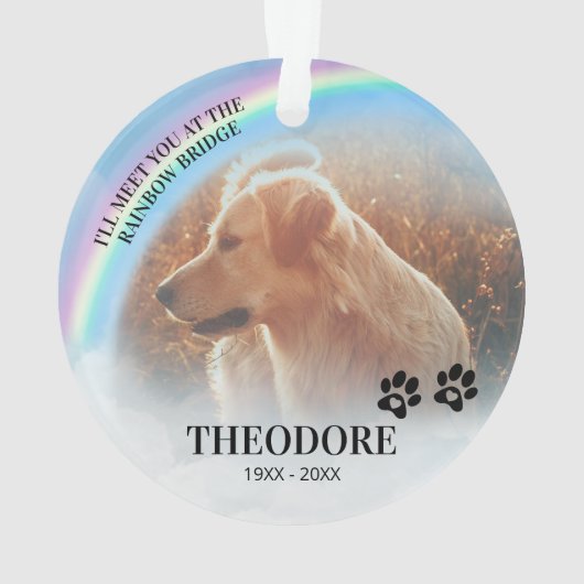 ペットの追悼 レインボーブリッジ フォト クリスマス オーナメント (裏面)