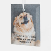 ペットの追悼　写真 ガラスオーナメント (正面左)