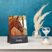 ペットの追悼 思い出のカスタムペット馬写真 フォトプラーク (側面)