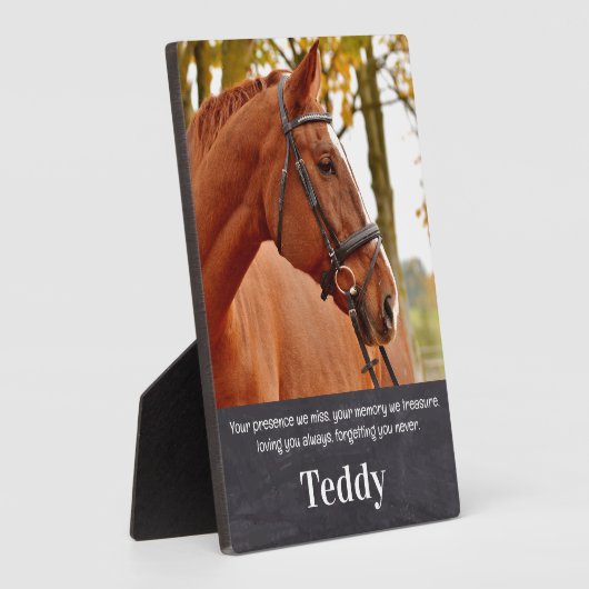 ペットの追悼 思い出のカスタムペット馬写真 フォトプラーク (側面)